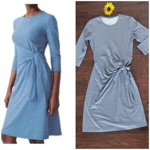 J. McLaughlin Catalina Cloth Side Tie 3/4 Sleeve Knee Length Alora Dress